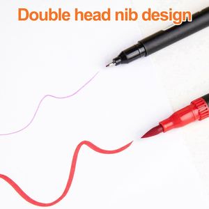 Lot de 120 marqueurs double embout à pointe fine et pinceau, non toxiques, pour enfants et adultes, pour peinture artistique et aquarelle - Product Image 4