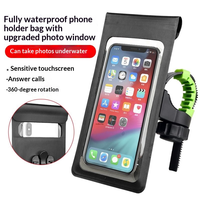Sac de téléphone étanche pour vélo, en nylon 840D, avec écran tactile, support pour guidon de vélo, 360 °   Support de téléphone rotatif et fin pour smartphones de 6 pouces