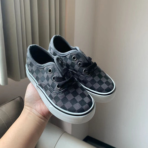 ใหม่ลายสก๊อตสำหรับรถตู้สำหรับเด็กผู้ชายเด็กผู้หญิงรองเท้าผ้าใบวัลกาไนส์แบบผูกเชือกรองเท้าระบายอากาศกันลื่นขนาดเล็กกลางขนาดใหญ่สำหรับ - Product Image 4