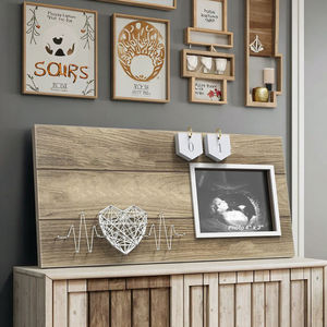 Cadre de compte à rebours de grossesse de nouvelle maman-Affichage de photos de sonogramme <span class=keywords><strong>en</strong></span> bois avec suivi de progression hebdomadaire - Product Image 4