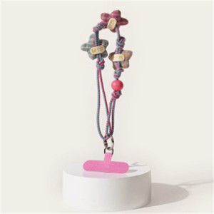 Cordon de <span class=keywords><strong>téléphone</strong></span> portable en tissu à carreaux et fleurs, élégant et simple, pour femmes, universel, durable, portable, anti-perte, avec dragonne de poignet - Product Image 3