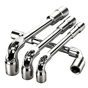 Llave de pasador tipo L de doble cabeza hexagonal con varilla curva de acero Cr-V para reparación de neumáticos - Product Image 1
