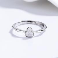 Bague ouverte en forme de gourde en argent sterling 925, style chinois, effet glace pilée, bague statement unique