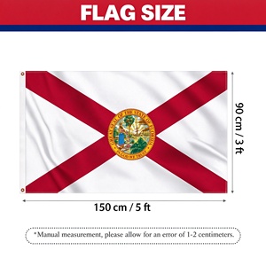 Drapeau de l'État de Floride de haute qualité 3x5 pieds, drapeau national personnalisé, double couture, polyester, œillets en laiton pour événements sportifs et défilés - Product Image 3