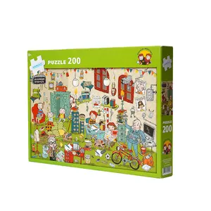 Wholesale Custom Paper Cardboard Brain Game Puzzles 100 500 1000 Pieces Jigsaw Puzzle For Kids Adults