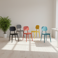 Chaise de salle à manger empilable en plastique moderne, couleur macaron, haute performance, pour la maison et l'extérieur