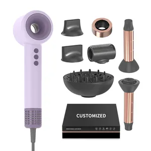 Wholesale 7 In 1 Super Sonic Hair Dryer Professional Hot Cold 1600W Hair Curler Blow Dryer Multi Styler Hairdryer