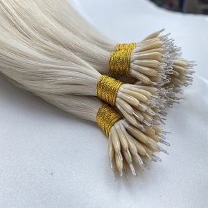 Extensions de cheveux Nano Ring de meilleure qualité 2023, 100% cheveux humains Remy, extensions de cheveux vierges à double brin Nano Ring - Product Image 2