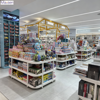 Étagère d'exposition multi-niveaux réglable pour papeterie, cadeaux, jouets et librairies