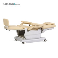Chaise de dialyse électrique inclinable professionnelle SAIKANG SKE-131, mobile, à 2 fonctions, réglable pour patients hospitaliers