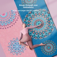 Tapis de yoga artistique épaissi en microfibre 1,5 mm antidérapant pliable durable professionnel pour studio avec sac de transport insonorisé