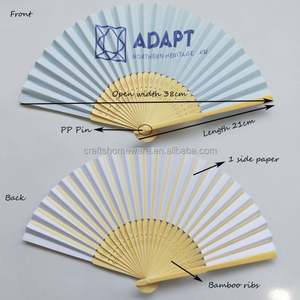 Abanico de Mano Plegable de Bambú y Papel al por Mayor para Año Nuevo Chino, Bodas, Estilo de Arte Folclórico Tradicional, Tallado y Pintado, DIY Hainan - Product Image 5