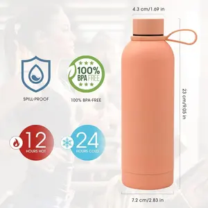 Botella de agua de acero inoxidable al vacío de doble pared para bebidas frías calientes de 12h 24h, frasco de Metal a prueba de fugas sin BPA, ideal para hombres y mujeres