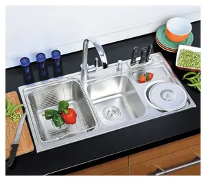 Motai ev cocina fregadero de cocina de doble tazon çiftlik lavabo çift kase paslanmaz çelik kitcehn lavabo