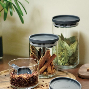 Bocaux de conservation alimentaire <span class=keywords><strong>en</strong></span> <span class=keywords><strong>verre</strong></span> borosilicate <span class=keywords><strong>Luminarc</strong></span> 0,5L/0,75L/1L <span class=keywords><strong>avec</strong></span> couvercles hermétiques, contenants de cuisine pour épices, desserts, fruits secs - Product Image 2