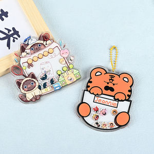 Custom Wholesale Acrylic Cartoon Pattern Rectangle Key Holder <b>Keychain</b> with UV Printing Fashionable Creative DIY Souvenir Gift - Product Image 2