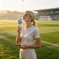 2026 World-C Fußball-Match Outdoor-Kühlungs-Mini-Ventilator Hochgeschwindigkeits-Aufladbarer Bürstenloser Blattloser Nackenventilator