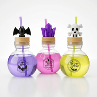 Botella de Agua de Halloween de 30 oz con Logotipo Personalizado, Tapa Extraíble y Pajita, Diseño Espeluznante, Plástico Duradero Libre de BPA