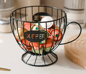 <span class=keywords><strong>Panier</strong></span> organisateur <span class=keywords><strong>en</strong></span> métal à un niveau pour capsules de café, support pour collations et bonbons à domicile avec outils - Product Image 3
