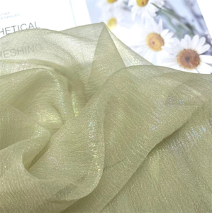 Haut de gamme personnalisé bronze métallique miroitant scène performance robe de soirée porter des vêtements de mariée poly <span class=keywords><strong>organza</strong></span> tissu pour mariage - Product Image 4