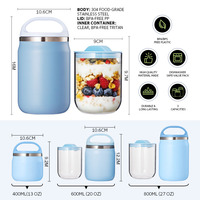 Boîte Alimentaire Isotherme Double en Acier Inoxydable Contenant Thermos Bidon de Stockage Alimentaire Sous Vide Chaud Froid pour Grossiste
