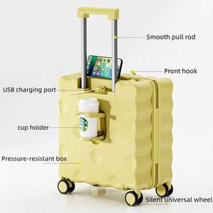 Nouvelle <span class=keywords><strong>valise</strong></span> <span class=keywords><strong>cabine</strong></span> 20 pouces légère avec poignée télescopique, <span class=keywords><strong>roues</strong></span> pivotantes silencieuses et serrure à code pour le voyage - Product Image 4