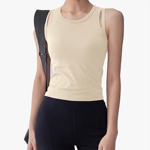 Yoga Wear Women's Seamless Elastic Fixed Cup Sports <b>Bra</b> Shockproof Push-Up Yoga Vest Running Fitness Vest - Product Image 5