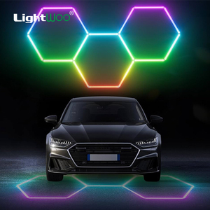 Lámpara LED Hexagonal de 6000K para Garaje, 14 Paneles, IP65, 3 Años de Garantía, para Techo, Lavado de Autos, Exhibición de Autos, Taller, Jardín <span class=keywords><strong>Residencial</strong></span> - Product Image 2