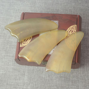Papan Gua Sha klakson alami alat kecantikan penyembuhan pijat sehat tanduk kerbau hitam Guasha - Product Image 5