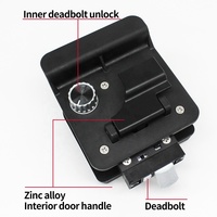 Serrure de porte d'entrée de caravane en plastique, loquet de sécurité, poignée noire pour camping-car, serrures de porte pour remorque à chevaux