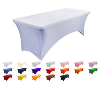 Nappes de banquet en spandex personnalisées, protecteur de nappes, couleur de n'importe quelle taille, couverture de nappe rectangulaire noire publicitaire