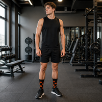Chaussettes de sport mi-mollet respirantes en coton, à motifs, pour hommes et femmes, idéales pour le basketball, le football et le baseball