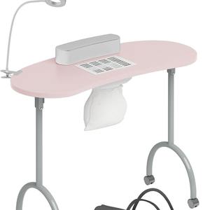 Mesa para decoración de uñas con aspiradora, mesa de Panel impermeable, rodillos de esquina, mecanismo a presión para facilitar el movimiento y el plegado - Product Image 2