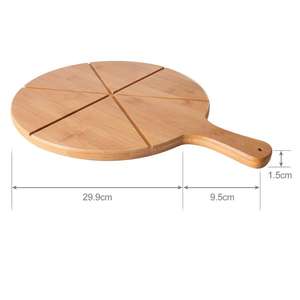 Tabla de cortar de madera dura de bambú para pizza, bandeja para servir - Product Image 1
