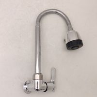 Robinet de cuisine monocommande monotrou en plastique ABS avec bec pivotant, design moderne, pour hôtels et centres commerciaux, pour éviers de cuisine et de salle de bain