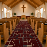 Tapis ignifuges abstraits en polyester fabriqués à la machine, de 0,6 cm, pour usage commercial, pour sols de prière d'église