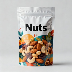 Bolsa Resistente con Cierre de Cremallera y Ventana Transparente para Frutos Secos y Nueces, Empaque de Plástico de Grado Alimenticio - Product Image 1