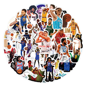 50 Uds <span class=keywords><strong>NBA</strong></span> Basketball Star álbum <span class=keywords><strong>de</strong></span> recortes Graffiti DIY pegatinas taza decorativa guitarra portátil equipaje vinilo pegatinas impermeables - Product Image 2