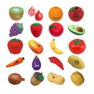 Balle anti-stress en forme d'aubergine, jouets personnalisés en polyuréthane, balle anti-stress en PU en forme de légume - Product Image 2