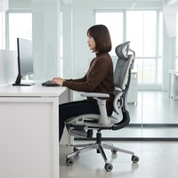 Chaise de bureau ergonomique confortable et réglable en maille, pivotante, avec base 5 étoiles, accoudoirs et réglage par bouton, pour usage commercial et vente en gros