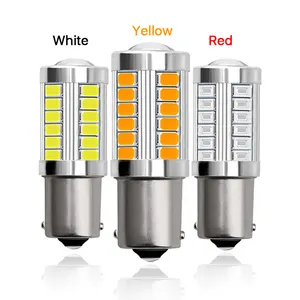 2x S25 PY21W P21W 1156 Ba15s 1157 Bay15d LED for car bulbs 12V Turn Signal lamp Brake Reverse Parking Light 33SMD Yellow White