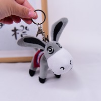 Porte-clés pendentif en peluche petit âne mignon en alliage, décoration pour sac à dos, disponible en lot pour marché ou machine à griffes