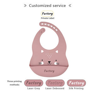 Babero de sílice para niños pequeños, Baberos de silicona para bebés, delantal impermeable, logotipo personalizado, babero sin BPA, logotipo personalizado - Product Image 4