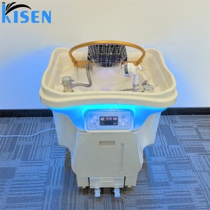 อ่างสระผม Kisen รุ่นใหม่ แบบปรับระดับความสูงได้ พร้อมถังเก็บน้ำ 60 ลิตร และ 30 ลิตร ดีไซน์ไร้ท่อ สำหรับสปาผม ดีไซน์หรูหราสไตล์ญี่ปุ่น พร้อมล้อเลื่อน - Product Image 3