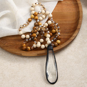 Collar de cuentas de cristal largo de jaspe para mujer, Gema Natural, amazonita, turquesa africana - Product Image 6