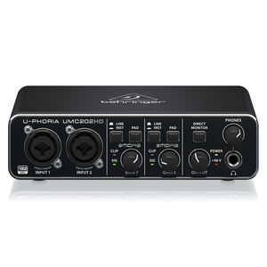 <span class=keywords><strong>Carte</strong></span> <span class=keywords><strong>son</strong></span> <span class=keywords><strong>Behringer</strong></span> U-Phoria UMC202HD, interface audio USB avec 2 préamplis Midas et alimentation fantôme 48V, équipement sonore de studio - Product Image 2