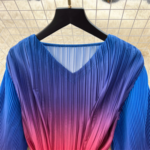 Abito a maniche lunghe girocollo personalizzato da <span class=keywords><strong>donna</strong></span> con lacci in vita che dimagrisce abito lungo <span class=keywords><strong>blu</strong></span> rosso pieghettato - Product Image 6