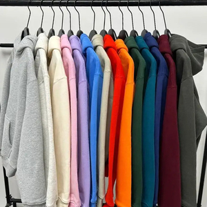 2026 Autumn 360gsm Woven Oversized Drop Shoulder Hoodie 22 Colors Ribbed Cuff Hem Customized Logo Hooded <b>Pullover</b> - Product Image 1