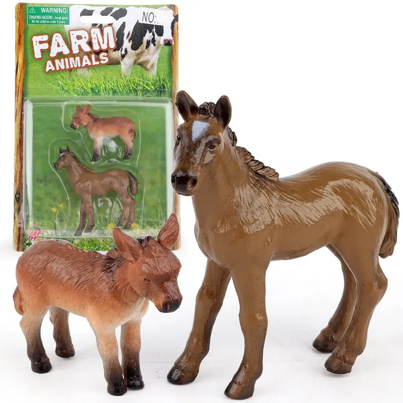 2 paket gerçekçi çiftlik hayvan modeli katı vinil hayvan figürü seti oyuncak çiftliği oyun seramik karo farklı hayvan serisi