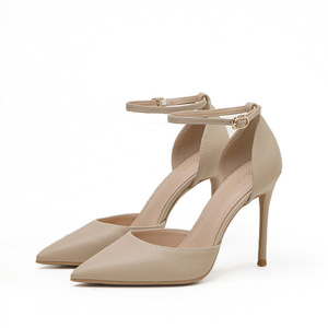 Sandales minimalistes à bride cheville pour femme, bout pointu, talon aiguille très haut, chaussures d'été tendance avec boucle décorative, printemps-hiver, en PU - Product Image 5